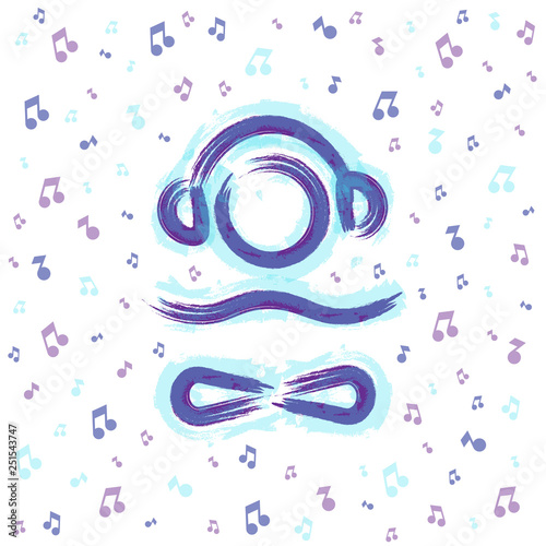 Relax and Lounge Music colorful logo. Logo for banners, stickersLogo Relax and Lounge Music. Logo for banners, stickers, posters. Illustration vector. EPS 10.