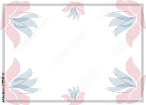White background wiht foral frame. Vector illustration