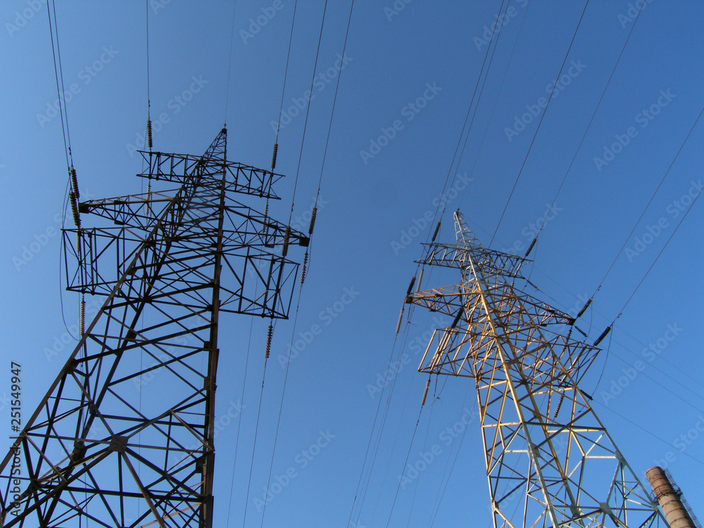 power pylon on blue sky