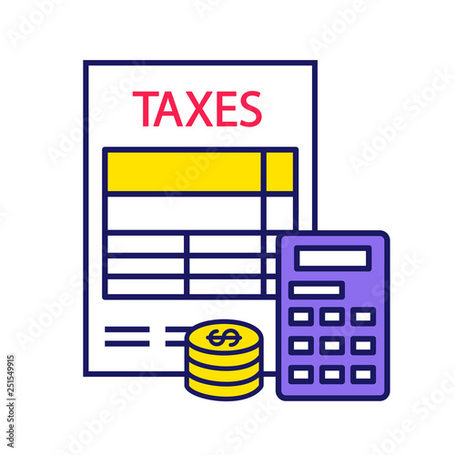 Tax accounting color icon © bsd studio