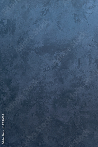 blue textured Venetian plaster, matted silk, hand-made clouds