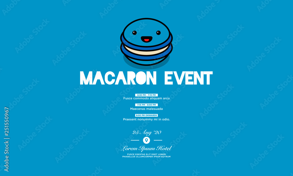 Obraz premium Macaron Event Invitation Design with Where and When Details