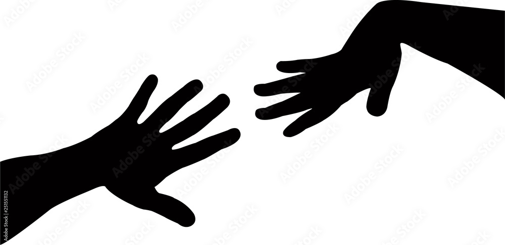 a pair hands silhouette vector a pair hands silhouette vector