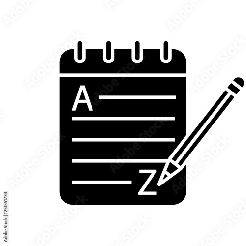 Grammar and writing glyph icon