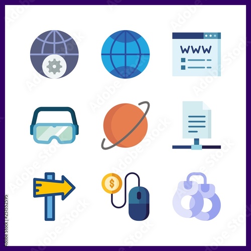 9 system icon. Vector illustration system set. panel and secure icons for system works