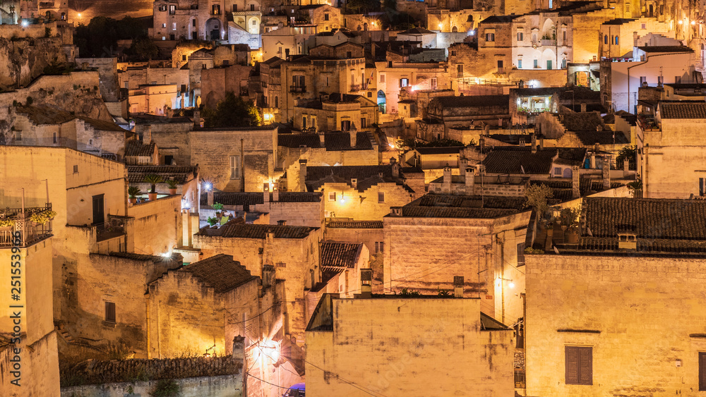 Sassi di Matera at night. European Capital of Culture. Sassi di Matera at night. European Capital of Culture.