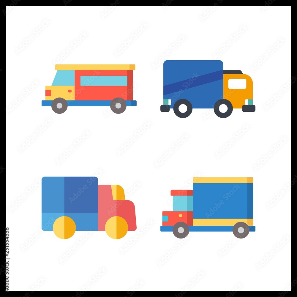 4 logistic icon. Vector illustration logistic set. truck and van icons for logistic works