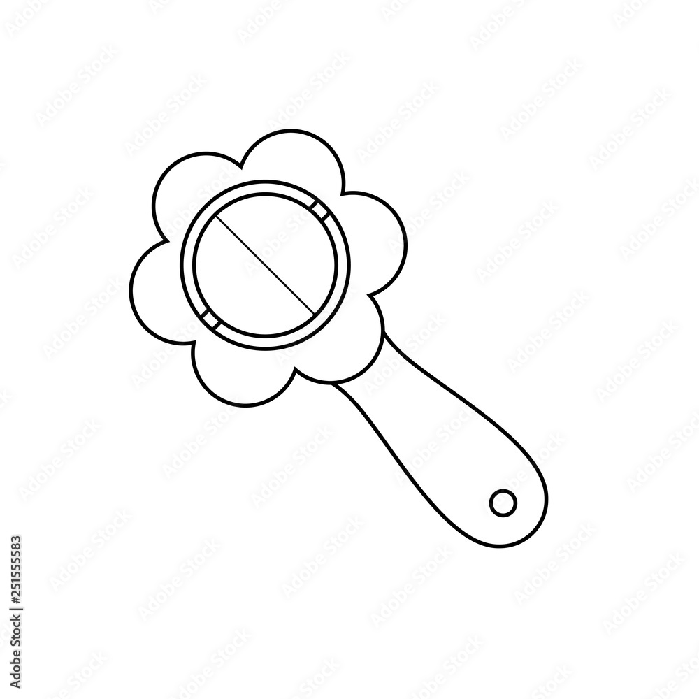Icono plano lineal sonajero en color negro