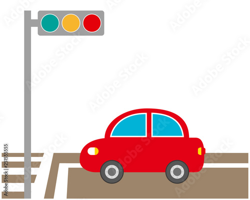 車　自動車　運転　信号機　信号