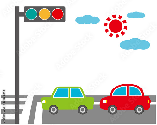 車　自動車　運転　信号機　信号