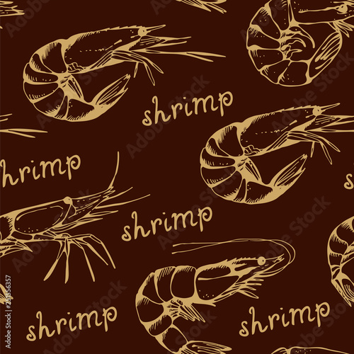 Seamless shrimp pattern