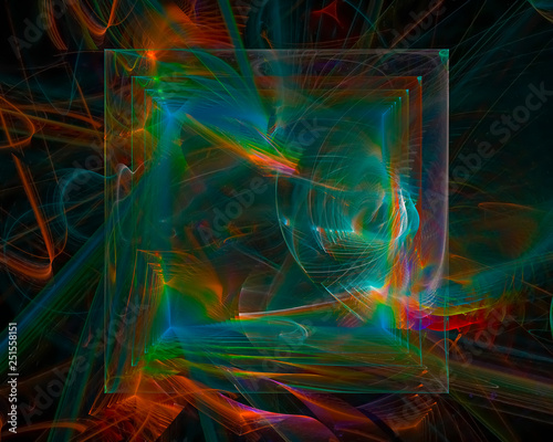abstract digital fractal, fantasy design 