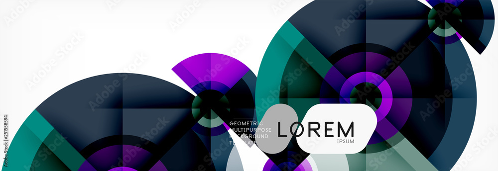 Minimal geometric circles and triangles abstract background, techno modern design, poster template Minimal geometric circles and triangles abstract background, techno modern design, poster template