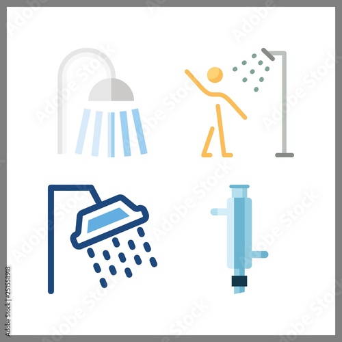 4 drop icon. Vector illustration drop set. showers and condenser icons for drop works