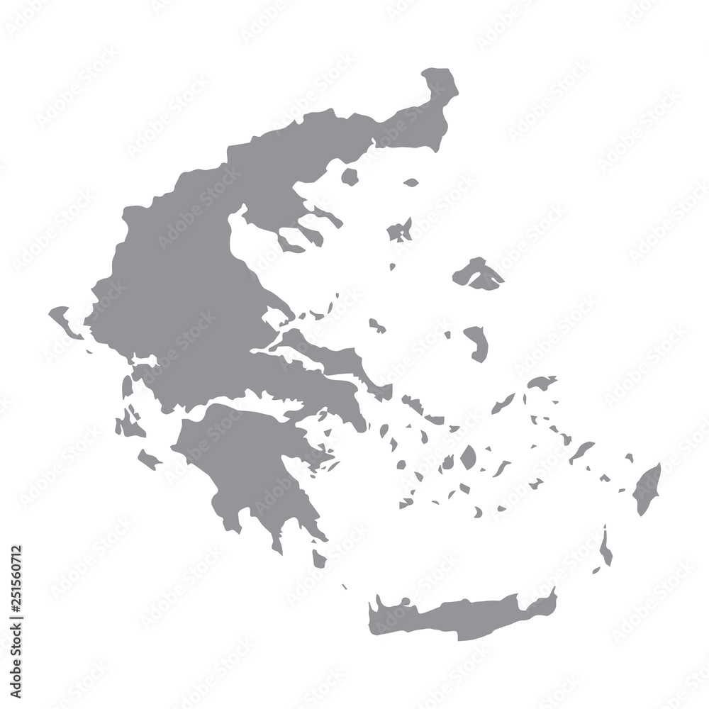 Greece map gray