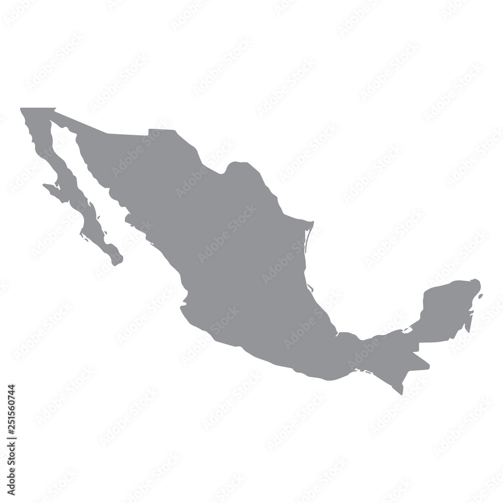 Mexico map gray
