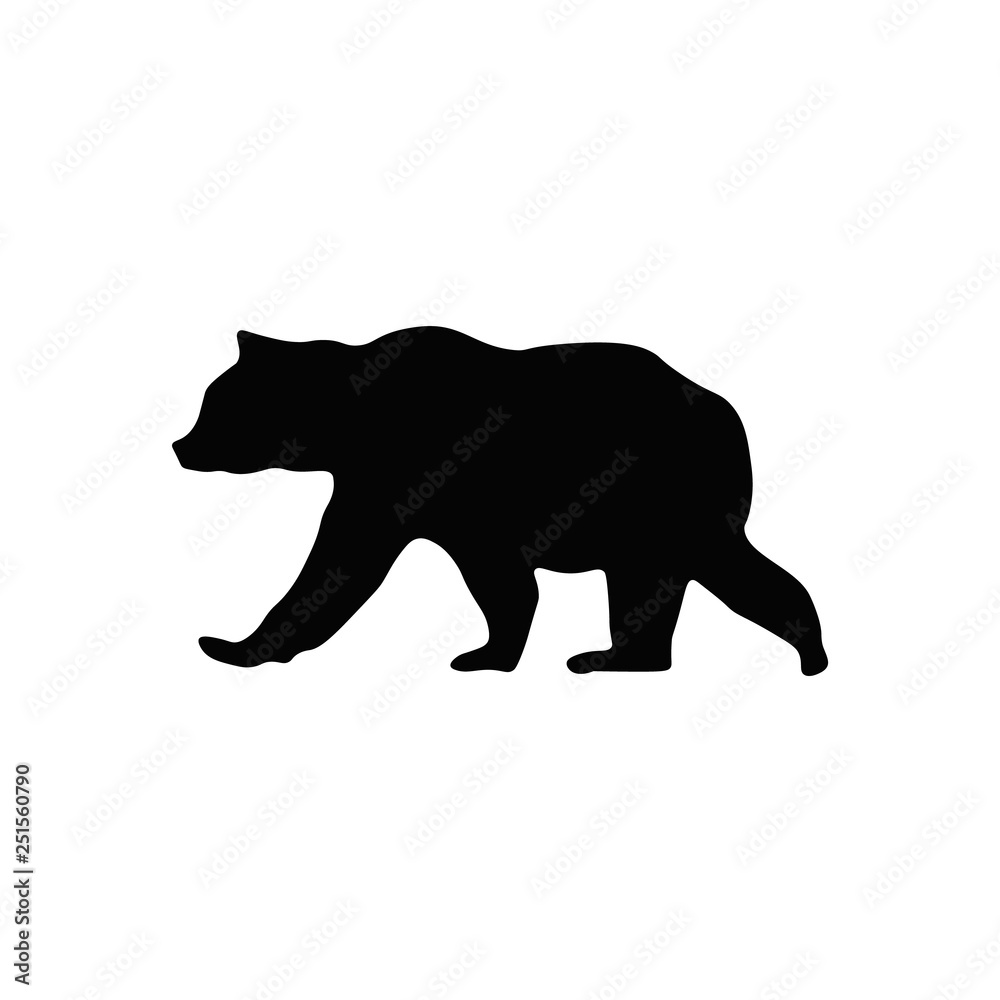Bear silhouette on white background Bear silhouette on white background