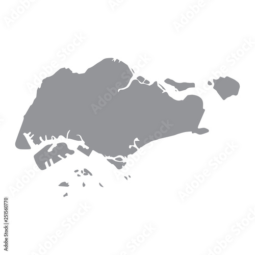 Singapore map gray