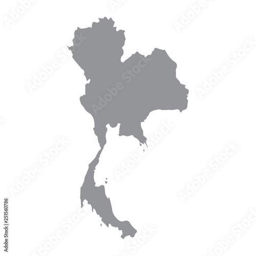 Fotografie, Obraz Thailand map gray
