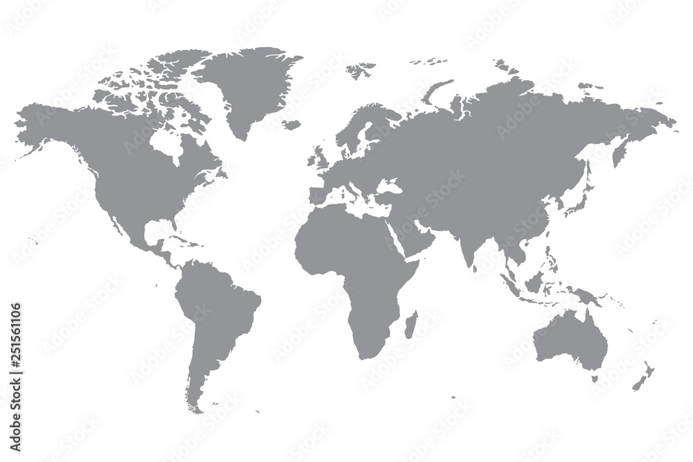 Fototapeta Szara mapa świata