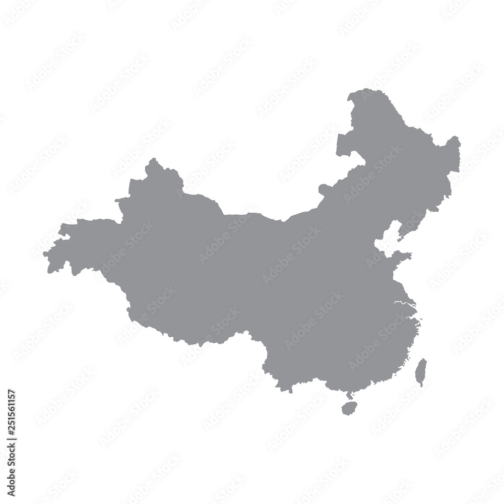 China map gray