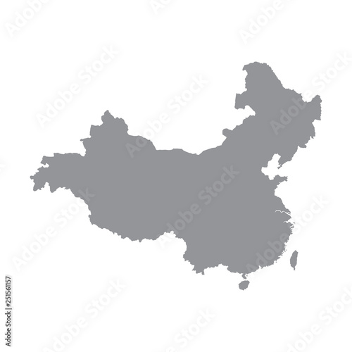 China map gray