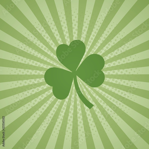 Clover isolated on rays background