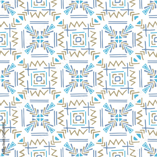 Boho ethnic ornament tribal art print. Seamless pattern, hand drawn. Vector illustration.