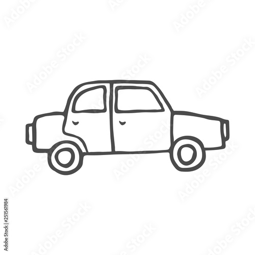 Car doodle. Vector illustration isolated on white background.