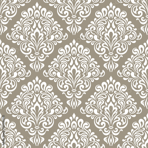 Damask floral seamless pattern. Vintage background, vector illustration, Victorian ornament.