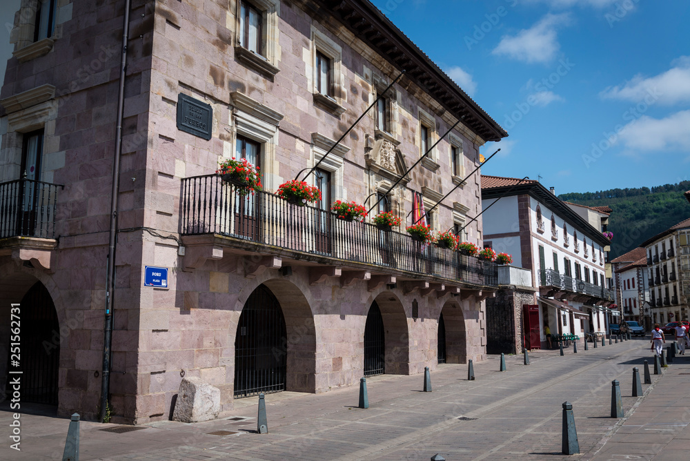 Town Hall in the picturesque village of Baztan, Navarre, Northern Spain
