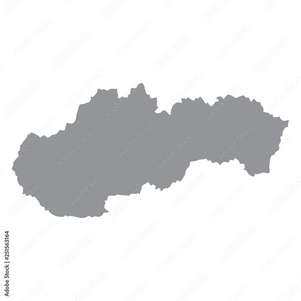 Slovakia map in gray on a white background