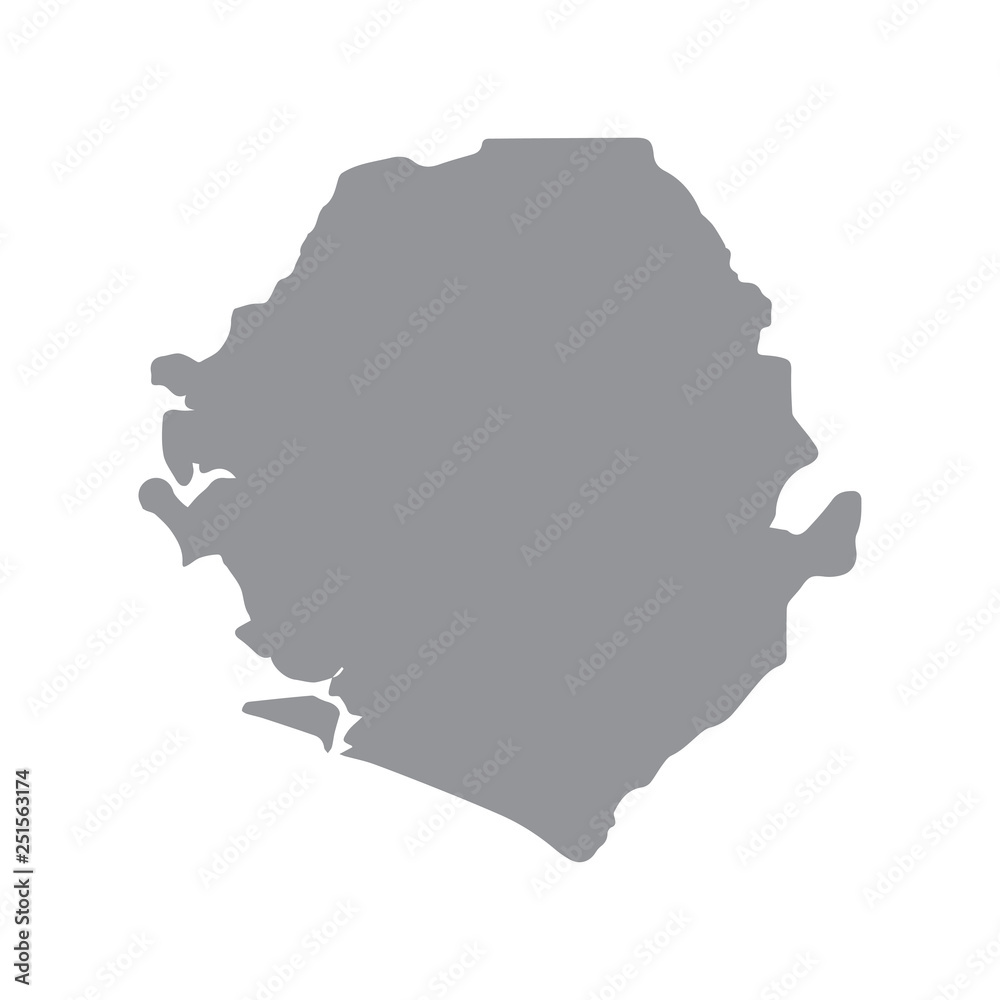 Sierra Leone map in gray on a white background