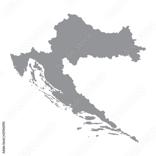 Croatia map in gray on a white background © Anzhelika