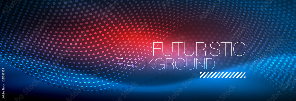 Glowing abstract wave on dark, shiny motion, magic space light. Vector techno abstract background Glowing abstract wave on dark, shiny motion, magic space light. Vector techno abstract background