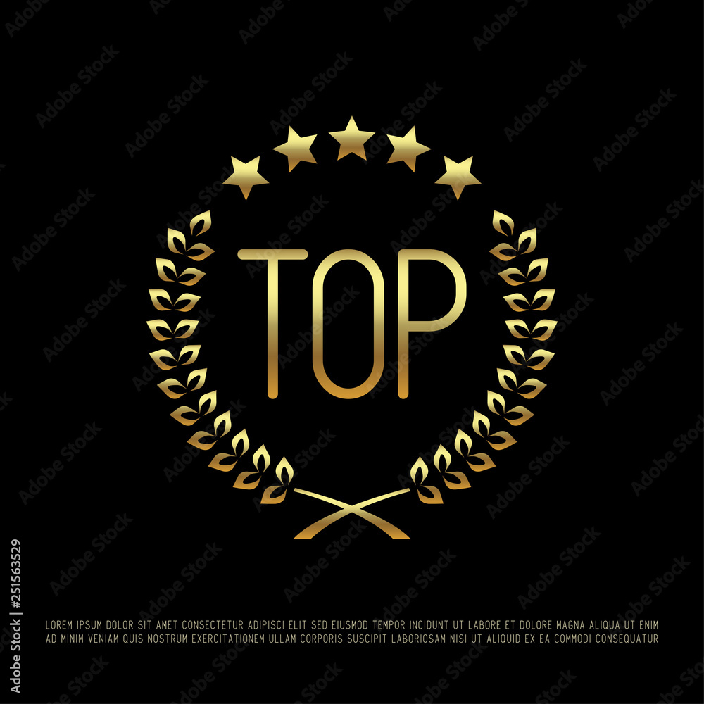 Naklejka premium Gold laurel wreath icon