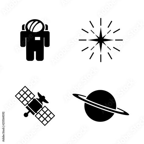 Deep Space Exploration. Simple Related Vector Icons