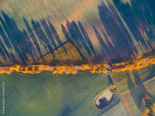 Aerial view of country road...