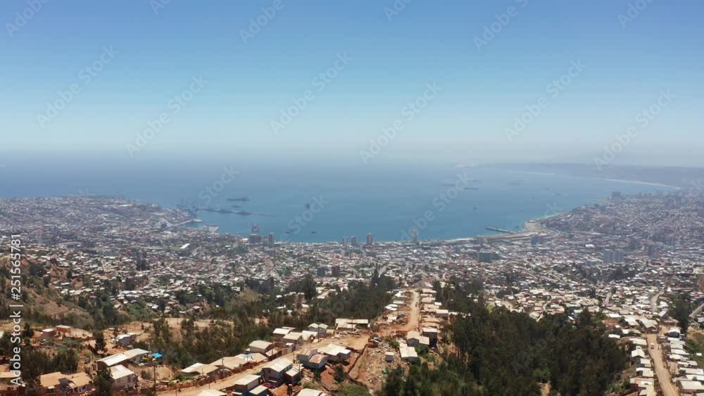 Aerial, View Onto Valparaiso, Chile - neutral version Aerial, View Onto Valparaiso, Chile - neutral version