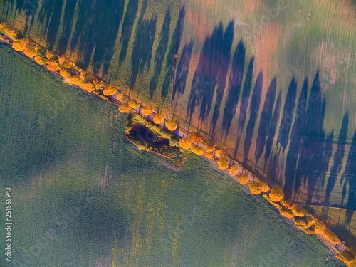 Aerial view of country road...