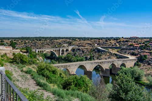 view of the bridges of the medieval village of Ledesma photo