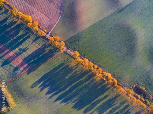 Aerial view of country road...