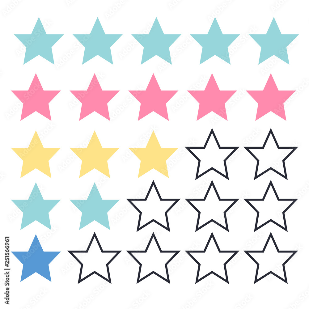 5 star rating icon. Star rate vector illustration 5 star rating icon. Star rate vector illustration