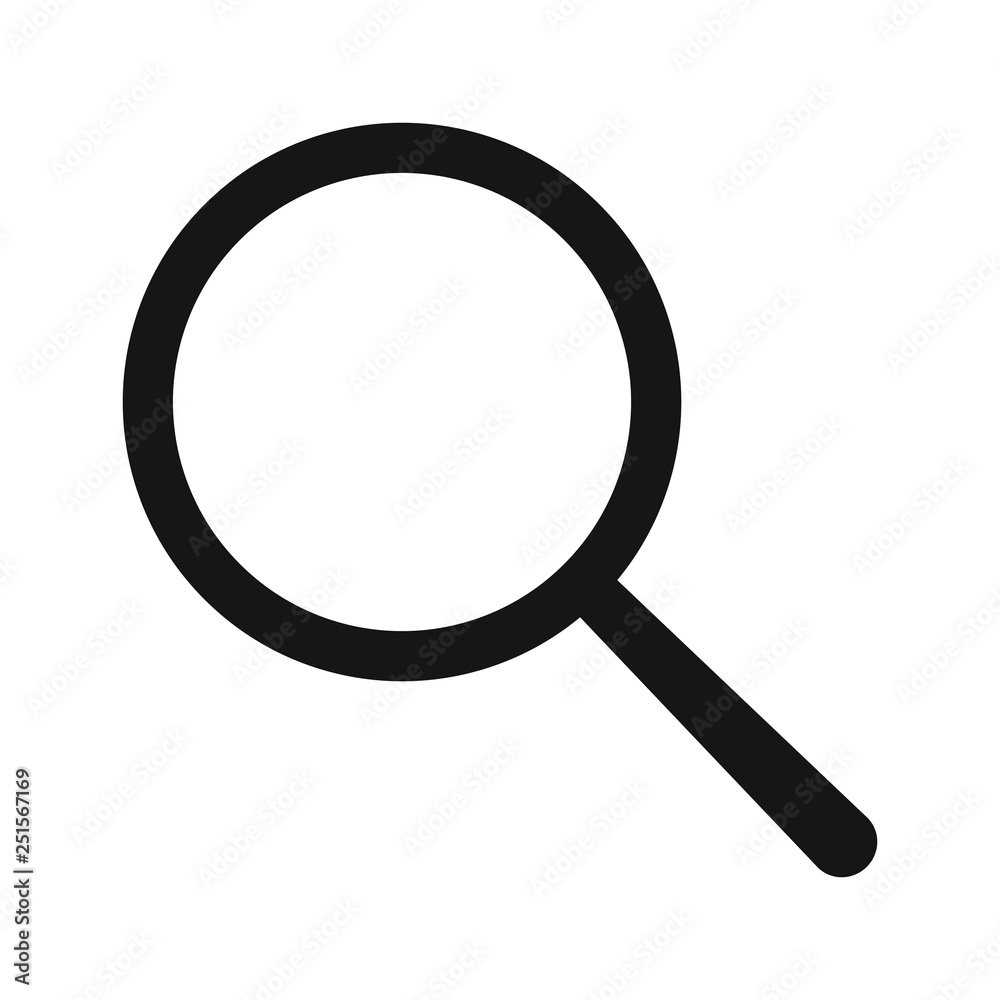 Search icon. Magnifying glass icon, vector magnifier or loupe sign. Search icon. Magnifying glass icon, vector magnifier or loupe sign.