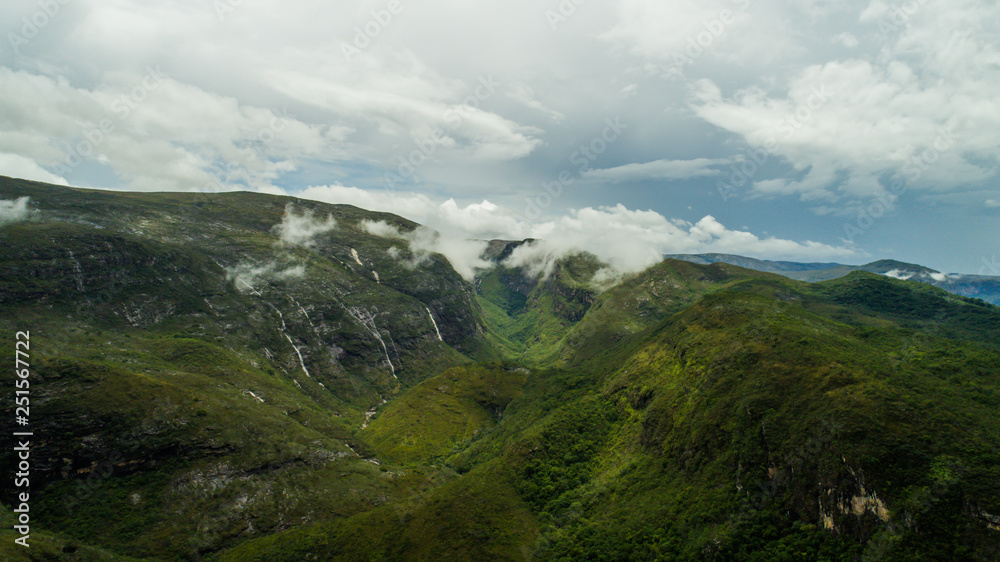 Aerial image of the Conceição do Mato Dentro mountain range, with belina