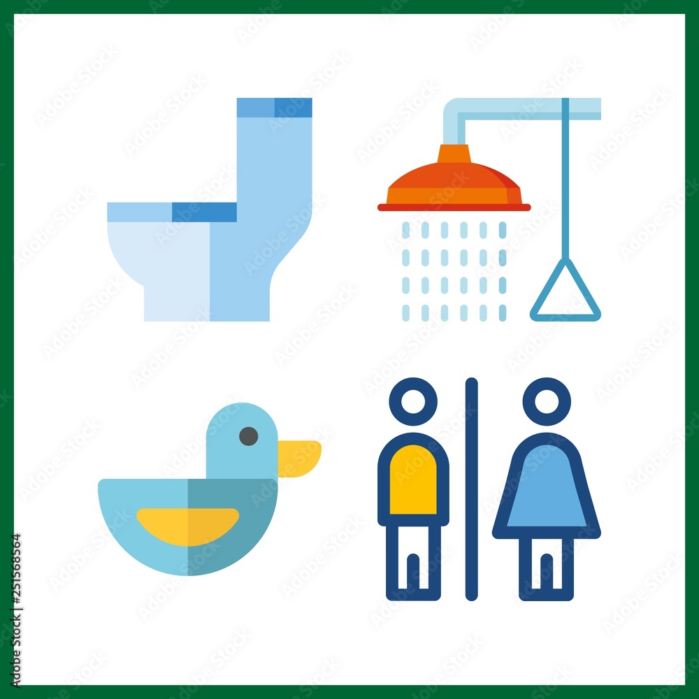 4 bath icon. Vector illustration bath set. bathing and toilet icons for bath works 4 bath icon. Vector illustration bath set. bathing and toilet icons for bath works