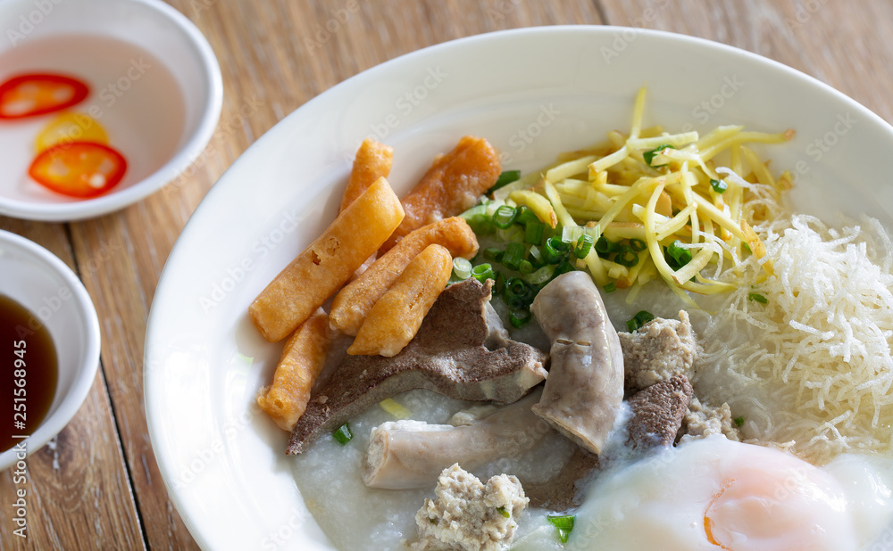 Rice congee delicious asian breakfast food and ingredient Rice congee delicious asian breakfast food and ingredient
