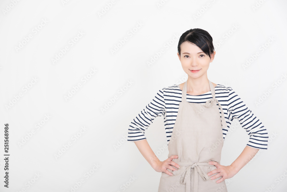 エプロンの女性 エプロンの女性