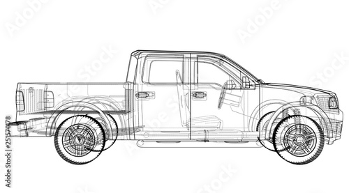 Vector car silhouettes. Rendering of 3d