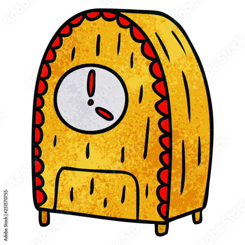 textured cartoon doodle of an old fashioned clock